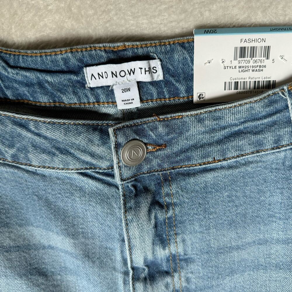 And Now This NEW Womens Jeans Plus Sz 20W Blue Stretch High Rise Straight Leg - Picture 5 of 16